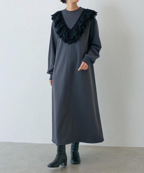 BEARDSLEY（ビアズリー） ワンピース タムレース裏毛ワンピース