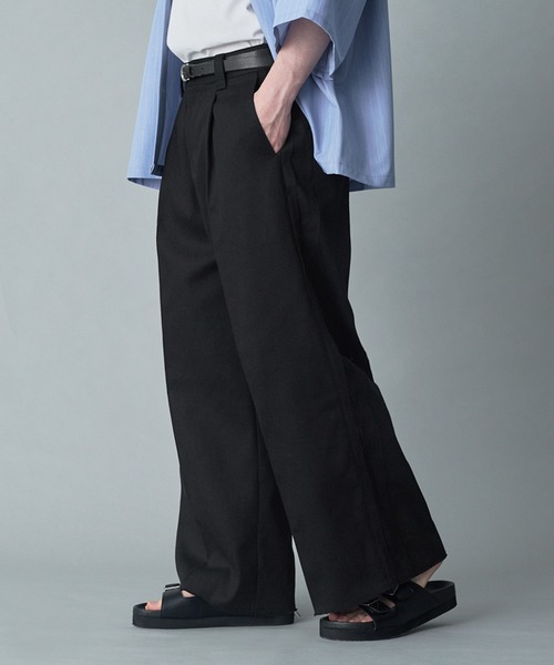 RUUBON チノパン 「RUUBON」cutoff fringe chino slacks / カットオフ