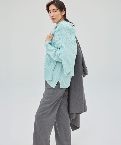 23区（ニジュウサンク） カーディガン カシミヤブレンド ケーブル