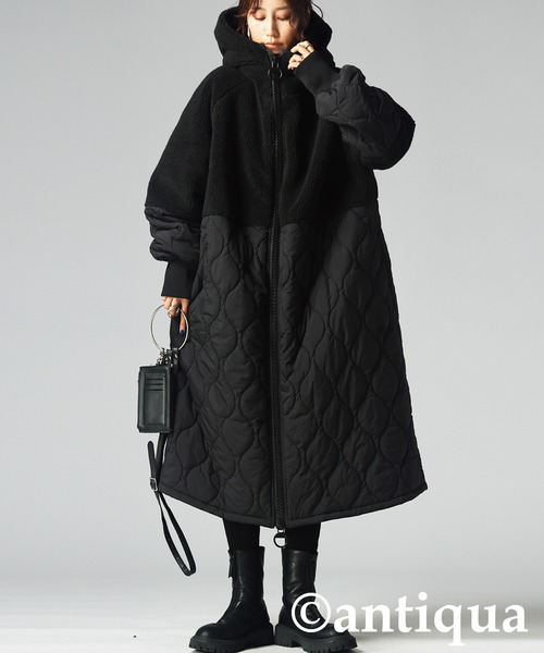 antiqua（アンティカ） コート アウター ビッグファスナーロングコート