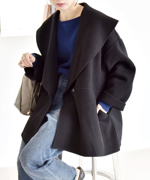 quaranciel コート アウター quaranciel: リバー ケープ ショート