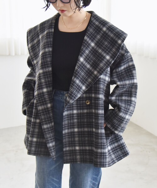 quaranciel コート アウター quaranciel: リバー ケープ ショート