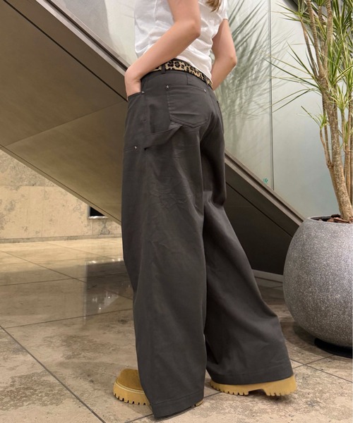 パンツ 星スタッズダブルニーツイルパンツ レディース メンズ