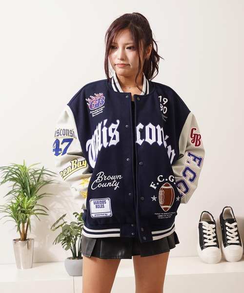 スタジャン アップリケ コラージュ / Applique Collage Stadium Jacket