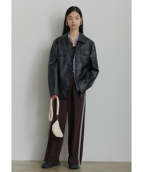 SEN TOKYO ブルゾン アウター ビッグシルエット レザーブルゾン メンズ