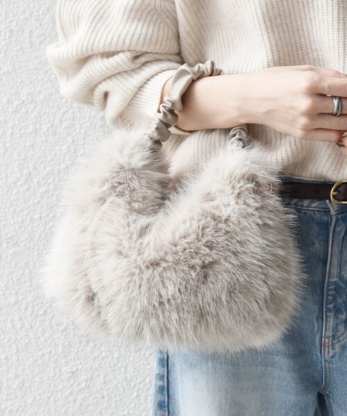 SHIPS any ショルダーバッグ バッグ any: 2WAY フェイクファー