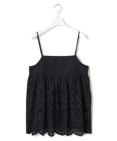 ブラウス シャツ 「洗える」コットンエンブロイダリー キャミソール