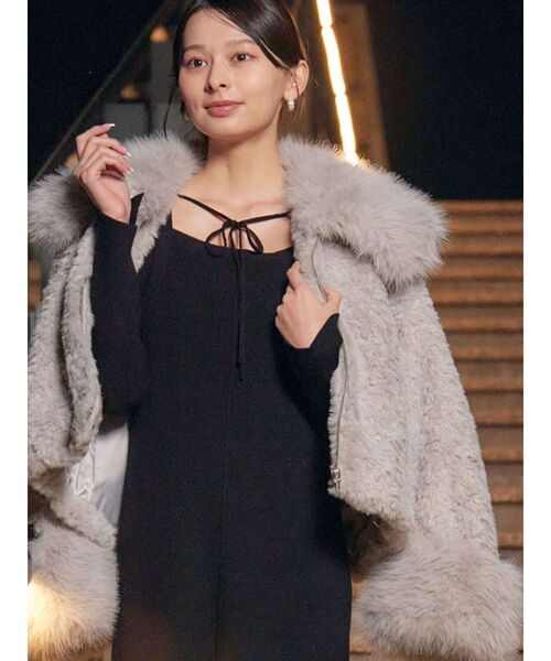 LAGUNAMOON（ラグナムーン） コート アウター ビッグカラーエコファー