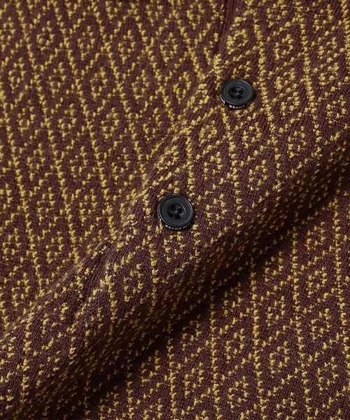 BEAMS+（ビームスプラス） ポロシャツ ダイヤモンド パターン ニット