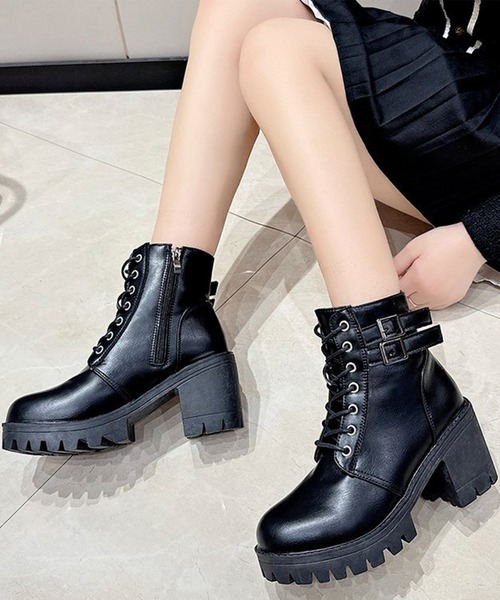 Lace Ladies（レースレディース） ブーツ ダブルベルト付きレザー調