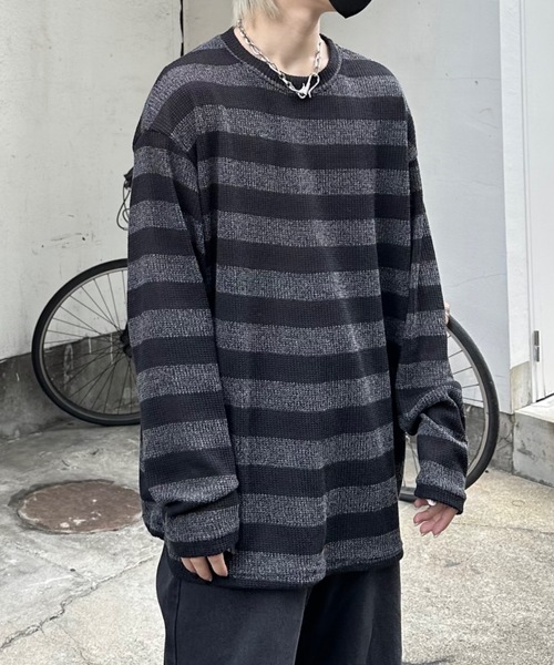 XU セーター ニット 「Never mind the XU」stripe knit / 「ネバー