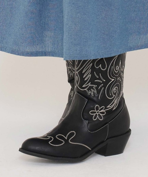 TINA：JOJUN（ティーナジョジュン） ブーツ オリジナル刺繍 ウエスタン