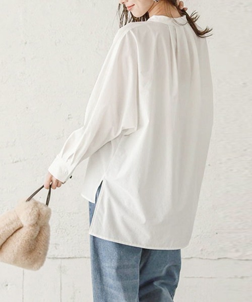 ブラウス シャツ スタンドカラーとろみシャツ レディース : ZOZOTOWN