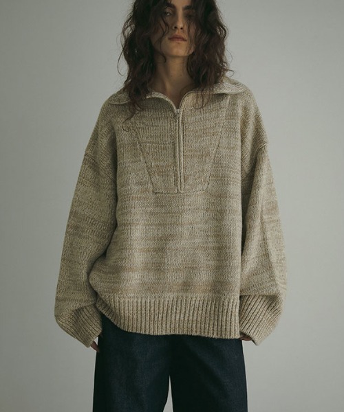 ETRE TOKYO（エトレトウキョウ） ニット ミックスヤーンハーフジップ