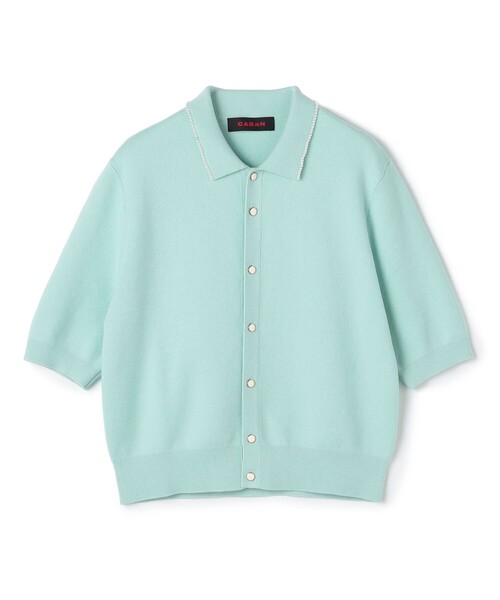 CABaN（キャバン） カーディガン コットンカシミヤ パールポロ