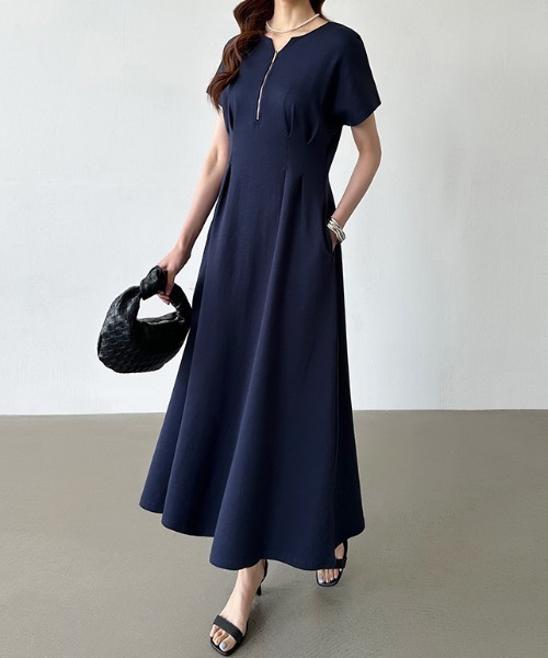 COCOMOMO ワンピース 前後2wayで楽しめる ウエストタックワンピース