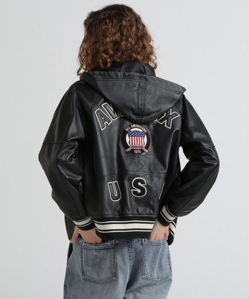 AVIREX（アヴィレックス） スタジャン SIGNATURE HOODED LEATHER