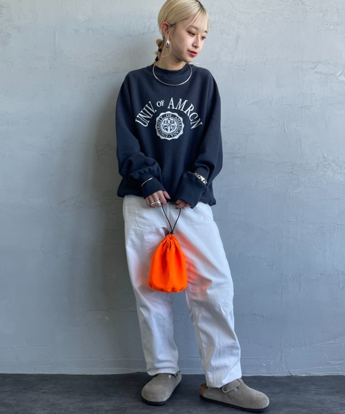 AMERICANA（アメリカーナ） スウェット カレッジロゴプリント クルー