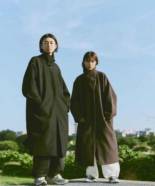 flaner ステンカラーコート MEDIUM ブラック レディース : ZOZOTOWN