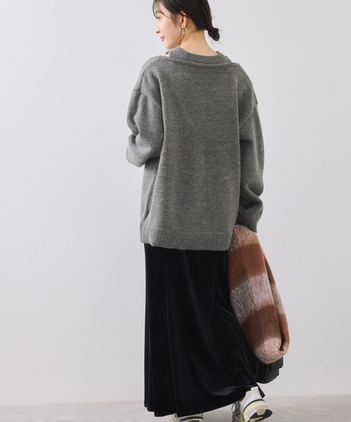 VIS（ビス） ニット セーター 「WEB限定」アンサンブル風Vネックニット