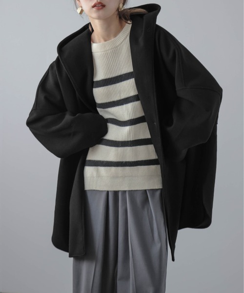 ポンチョ フード付きポンチョコート レディース : ZOZOTOWN Yahoo!店