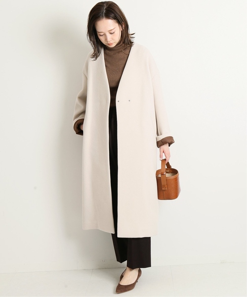 IENA（イエナ） ノーカラーコート 36 グレー レディース : ZOZOTOWN