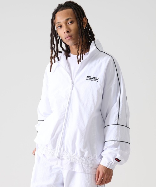 FUBU（フブ） ナイロンジャケット ブランド ロゴ 配色ライン ジップ