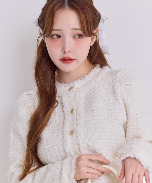 one after another NICE CLAUP カーディガン ツイードニットジャケット