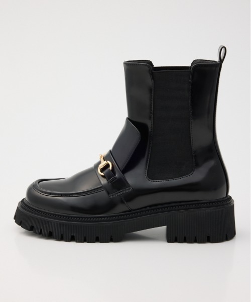 rienda（リエンダ） ブーツ ローファーライクサイドゴアショートブーツ