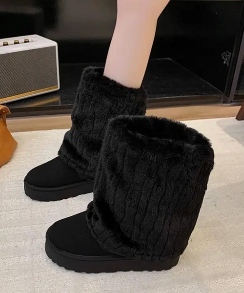 miniministore（ミニミニストア） ブーツ フェイクムートンブーツ 厚底