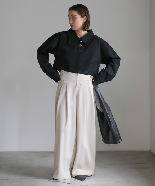 select MOCA（セレクトモカ） ハーフボタンデニムショートトップス