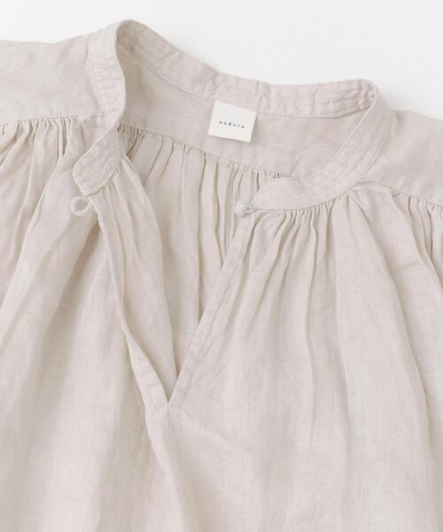 かぐれ ブラウス シャツ リネンスモックブラウス レディース