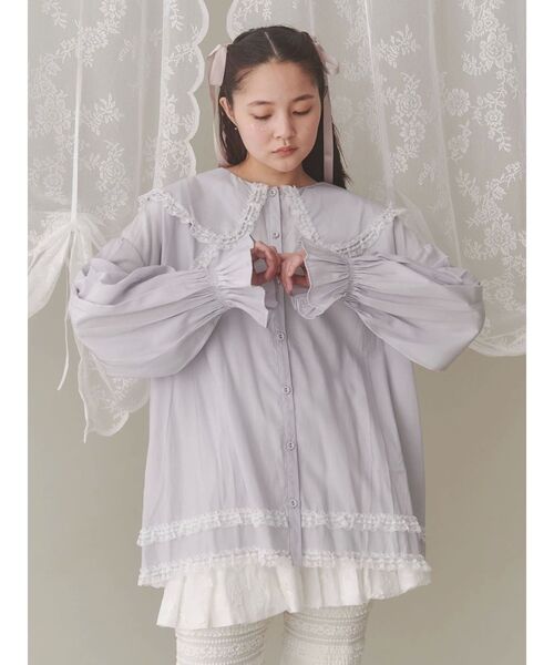 merry jenny（メリージェニー） ブラウス シャツ サテンフリルブラウス