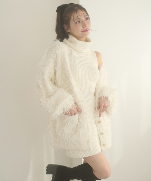 Ambre Neige（アンブルネージュ） ワンピース shaggy knit cardigan