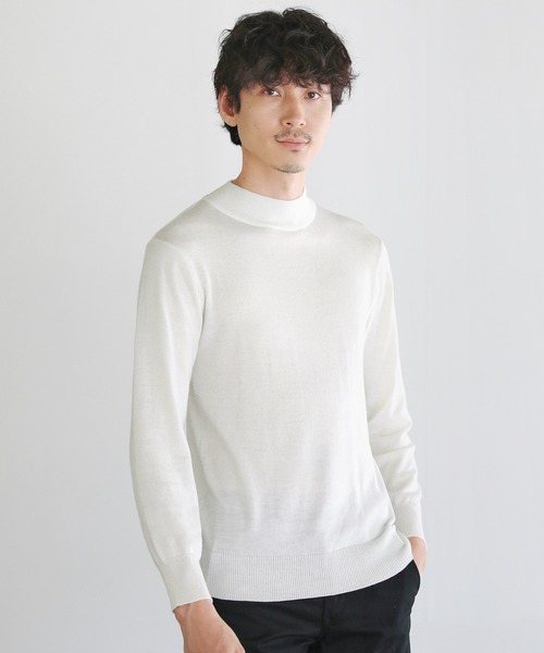 SPU（スプ） セーター ニット 12Gウール混カシミヤタッチモックネック