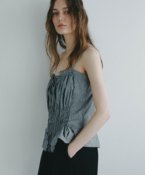 ETRE TOKYO（エトレトウキョウ） キャミソール コットンシルクギャザー
