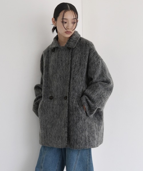 hellam（ヘラム） ピーコート pコート シャギーミドルコート