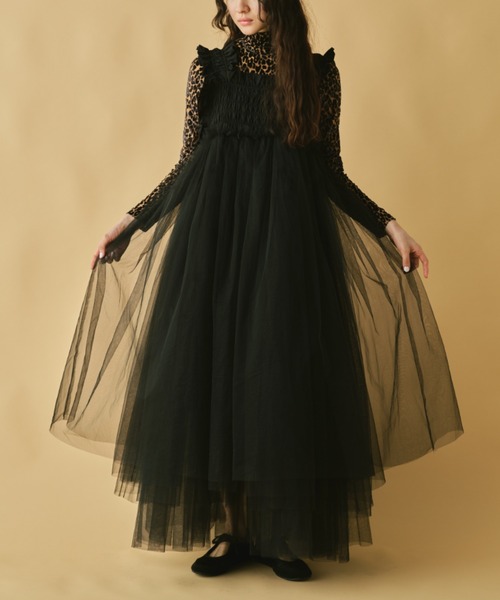 PERNA（ペルナ） ワンピース チュールギャザーキャミワンピース