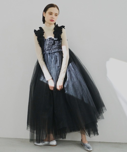 PERNA（ペルナ） ワンピース チュールギャザーキャミワンピース