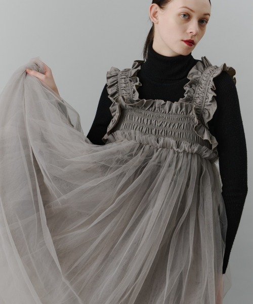 PERNA（ペルナ） ワンピース チュールギャザーキャミワンピース