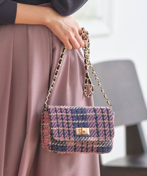 ANY SIS（エニィスィス） ショルダーバッグ バッグ ツイードチェーン