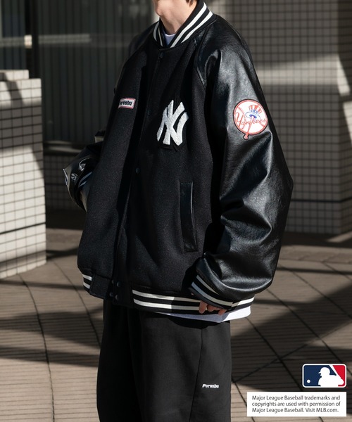 Perushu 「genuinemerchandise」スタジャン X-LARGE ネイビー メンズ