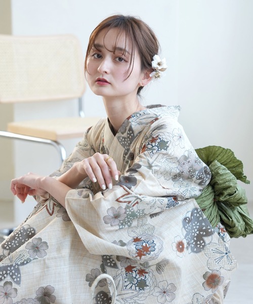 utatane 浴衣 選べる浴衣3点セット オリジナルデザイン 国内染色 美人