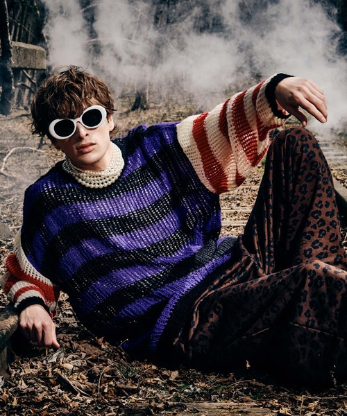 glamb（グラム） セーター ニット Mesh Border Knit / メッシュ