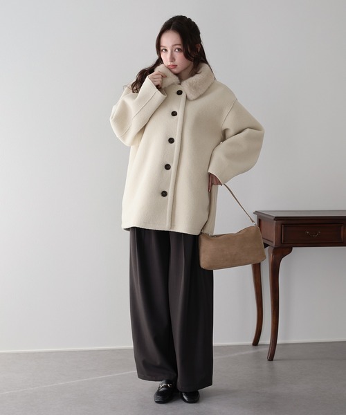 BLUEEAST（ブルーイースト） ピーコート pコート ファー付きボアハーフ