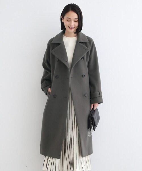 INDIVI（インディヴィ） トレンチコート コート 「ウール」トレンチ風