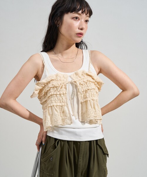 FREAK'S STORE（フリークスストア） キャミソール ヴィンテージ風 2WAY