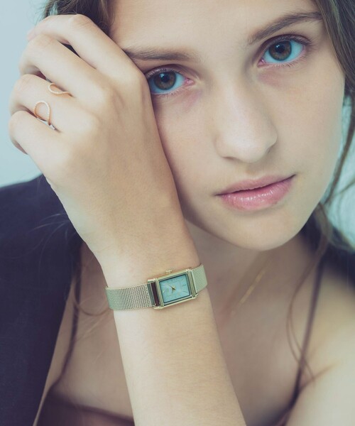 ete（エテ） 腕時計 ソーラーウォッチ スクエア メッシュベルト