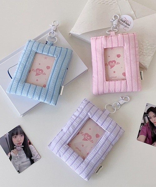 LYEON（リヨン） カードケース 推し活トレカホルダー/ストライプ柄