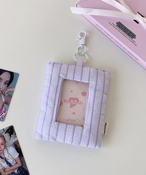 LYEON（リヨン） カードケース 推し活トレカホルダー/ストライプ柄
